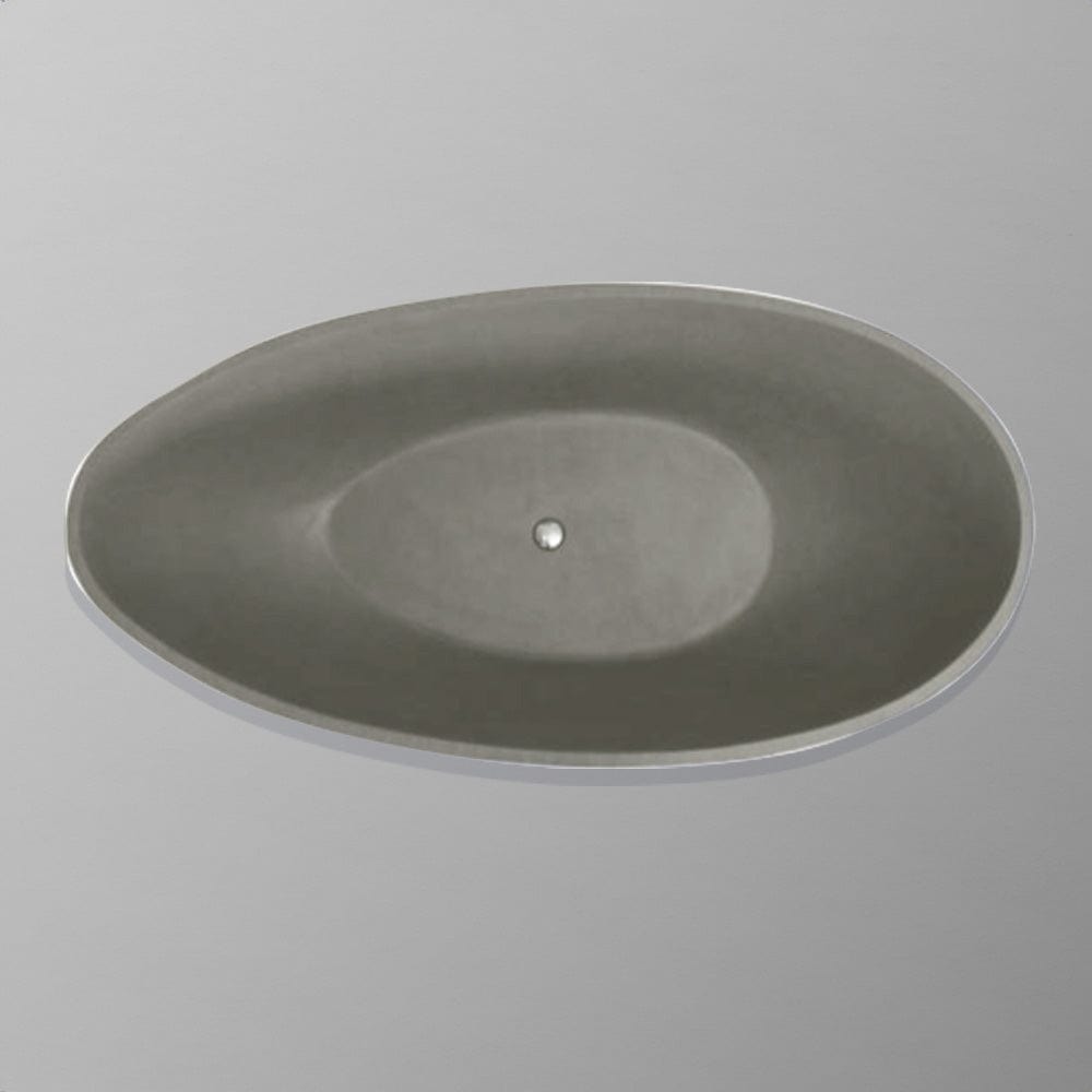 72" Lincoln Natural Concrete Oval Freestanding Tub - Smooth