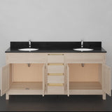 72" Mission Unfinished Red Oak Double Vanity for Undermount Sinks - 34" Height