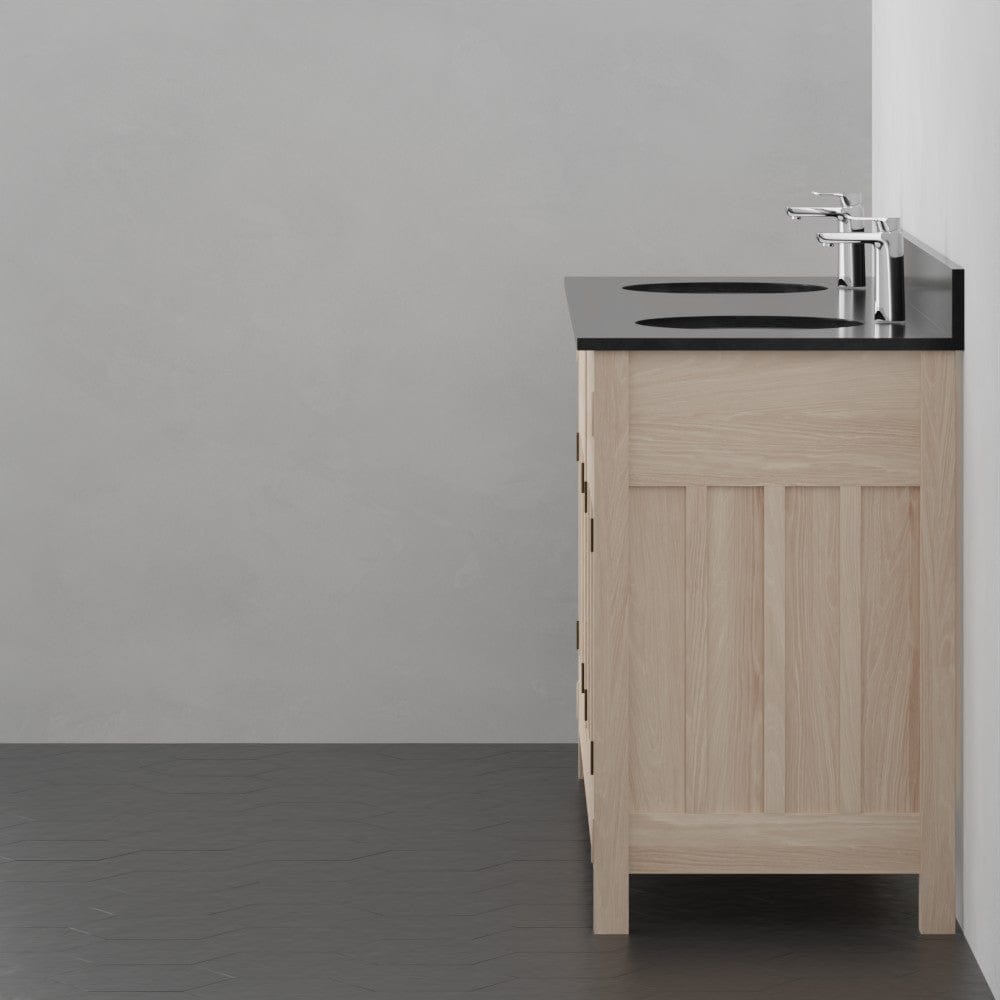 72" Mission Unfinished Red Oak Double Vanity for Undermount Sinks - 34" Height