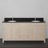 72" Mission Unfinished Red Oak Double Vanity for Undermount Sinks - 34" Height