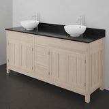 72" Mission Unfinished Red Oak Double Vanity for Vessel Sinks - 34" Height