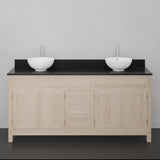 72" Mission Unfinished Red Oak Double Vanity for Vessel Sinks - 34" Height