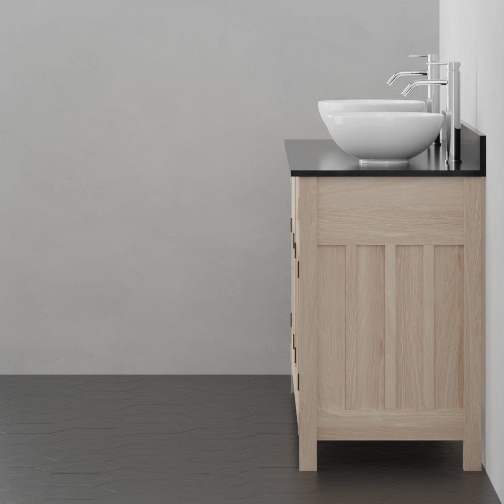 72" Mission Unfinished Red Oak Double Vanity for Vessel Sinks - 34" Height