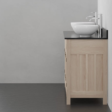 72" Mission Unfinished Red Oak Double Vanity for Vessel Sinks - 34" Height