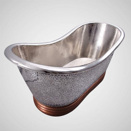 72" Pomona Copper Double-Slipper Mosaic Nickel-Plated Tub