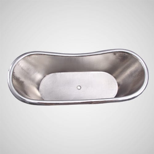 72" Pomona Copper Double-Slipper Mosaic Nickel-Plated Tub