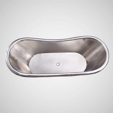 72" Pomona Copper Double-Slipper Mosaic Nickel-Plated Tub