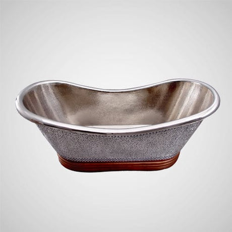 72" Pomona Copper Double-Slipper Mosaic Nickel-Plated Tub