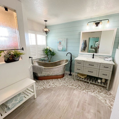 72" Pomona Copper Double-Slipper Mosaic Nickel-Plated Tub