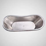 72" Pomona Copper Double-Slipper Mosaic Nickel-Plated Tub