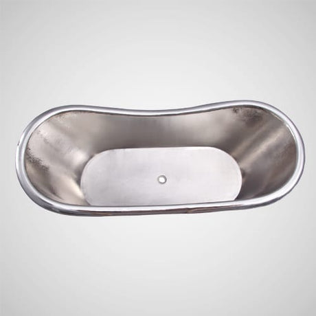 72" Pomona Copper Double-Slipper Mosaic Nickel-Plated Tub