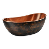 72 Sorella Antique Hammered Copper Double-Slipper Freestanding Tub with Polished Copper Interior