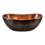 72 Sorella Antique Hammered Copper Double-Slipper Freestanding Tub with Polished Copper Interior