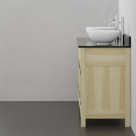 72" Unpainted Shaker Style Poplar Wood Double Vanity for Vessel Sink - 34" Height