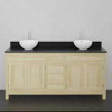 72" Unpainted Shaker Style Poplar Wood Double Vanity for Vessel Sink - 34" Height