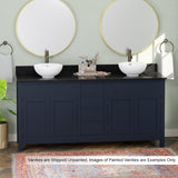 72" Unpainted Shaker Style Poplar Wood Double Vanity for Vessel Sink - 34" Height