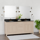 72" Vippis Unfinished Red Oak Raised Panel Double Vanity for Undermount Sinks - 34" Height
