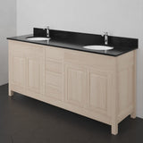 72" Vippis Unfinished Red Oak Raised Panel Double Vanity for Undermount Sinks - 34" Height