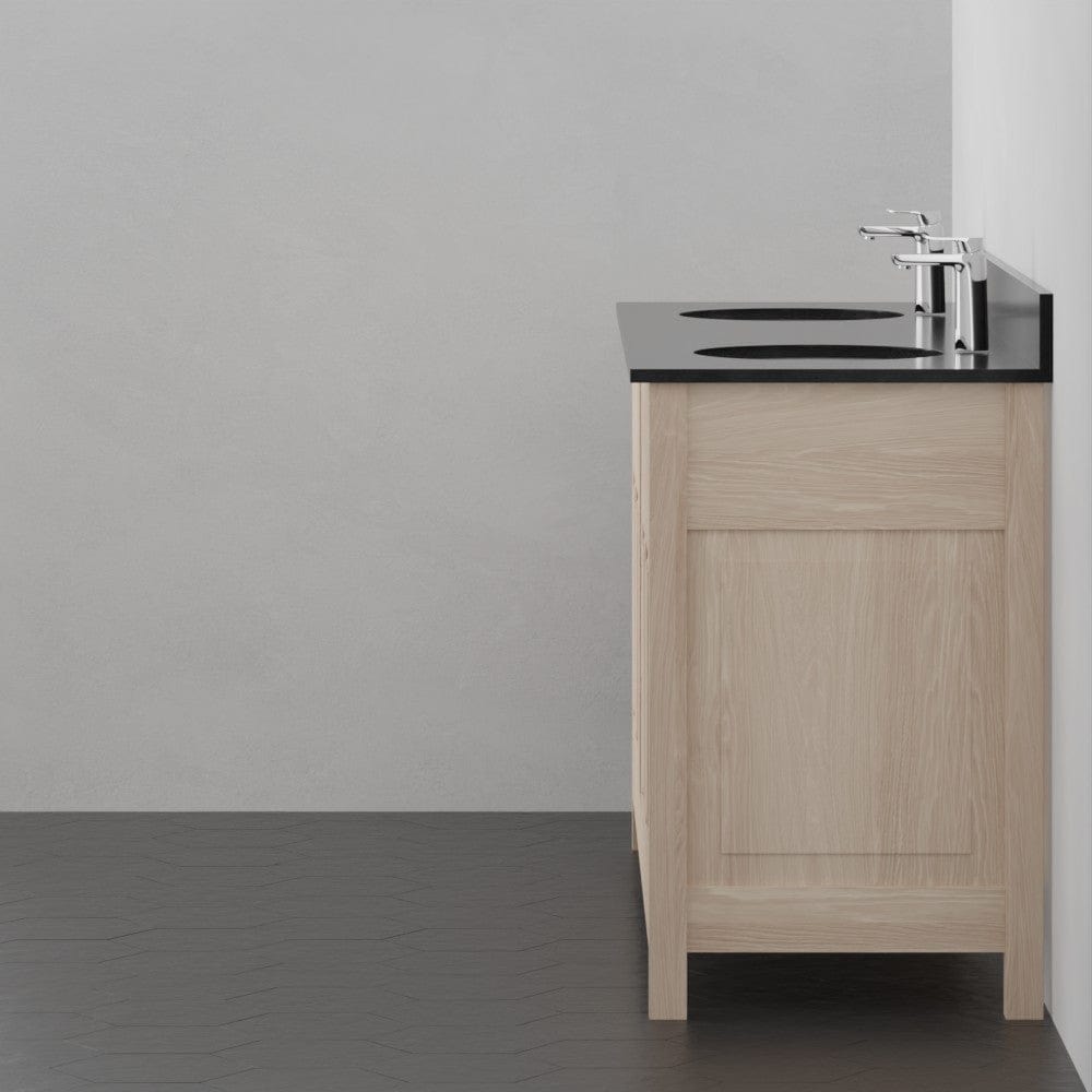 72" Vippis Unfinished Red Oak Raised Panel Double Vanity for Undermount Sinks - 34" Height