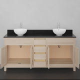 72" Vippis Unfinished Red Oak Raised Panel Double Vanity for Vessel Sinks - 34" Height