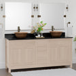 72" Vippis Unfinished Red Oak Raised Panel Double Vanity for Vessel Sinks - 34" Height