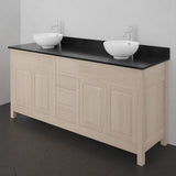 72" Vippis Unfinished Red Oak Raised Panel Double Vanity for Vessel Sinks - 34" Height