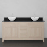 72" Vippis Unfinished Red Oak Raised Panel Double Vanity for Vessel Sinks - 34" Height