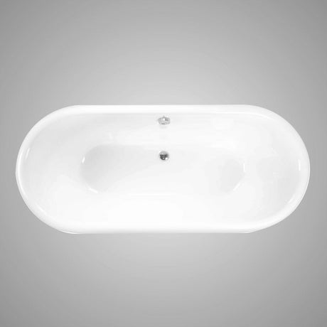 72" Walerford Cast Iron Double-Ended Roll-Top Tub with Pedestal