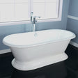 72" Walerford Cast Iron Double-Ended Roll-Top Tub with Pedestal