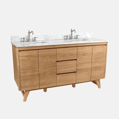 72" Winton Double Teak Vanity for Rectangular Undermount Sinks