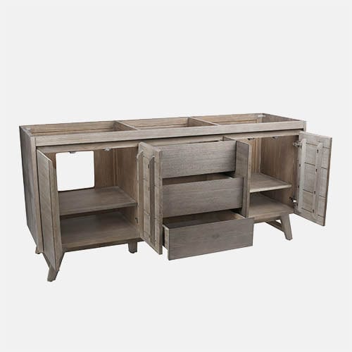 72" Winton Double Teak Vanity for Rectangular Undermount Sinks