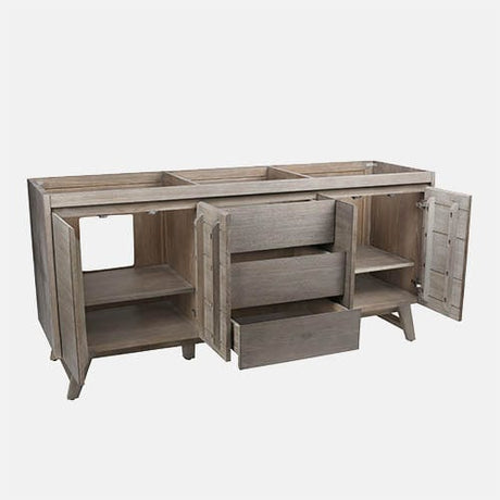 72" Winton Double Teak Vanity for Rectangular Undermount Sinks