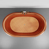 72" x 40" Extra Wide Arcadia Copper Double-Slipper Roll-Top Tub with Pedestal - Multiple Finishes