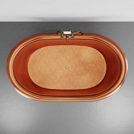 72" x 40" Extra Wide Arcadia Copper Double-Slipper Roll-Top Tub with Pedestal - Multiple Finishes