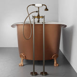 72" x 40" Extra Wide Forhaster Antique Copper Clawfoot Double-Slipper Tub - Multiple Finishes