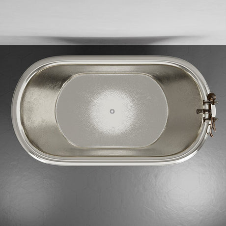 72" x 40" Extra Wide Forhaster Antique Copper Clawfoot Double-Slipper Tub - Nickel Interior