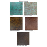 72" x 40" Hernandez Extra Wide Copper Hammered Double Slipper Roll-Top Tub with Pedestal - Multiple Finishes