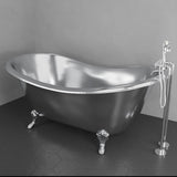 72" x 40" Klein Extra Wide Stainless Steel Clawfoot Double Slipper Bathtub Smooth - Matte Finish