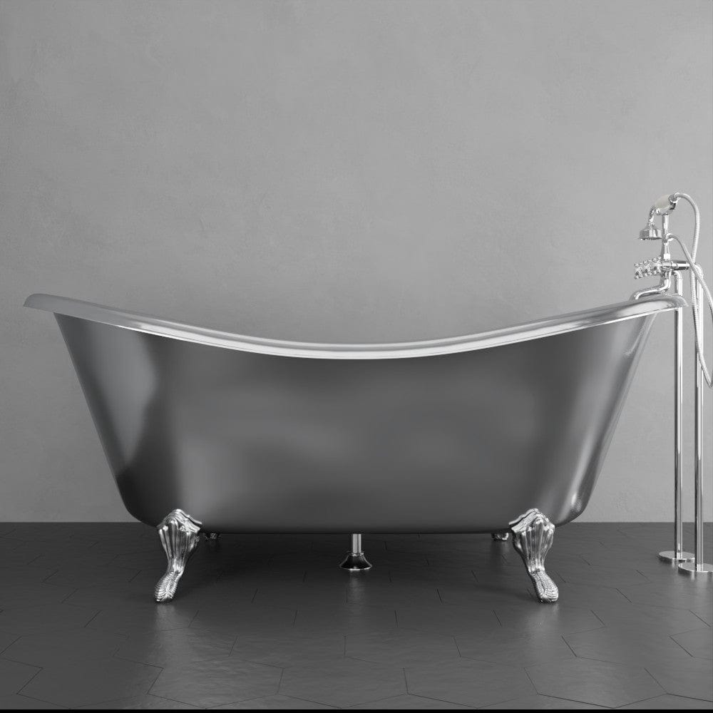 72" x 40" Klein Extra Wide Stainless Steel Clawfoot Double Slipper Bathtub Smooth - Matte Finish