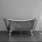 72" x 40" Klein Extra Wide Stainless Steel Clawfoot Double Slipper Bathtub Smooth - Matte Finish