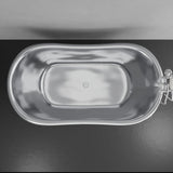 72" x 40" Klein Extra Wide Stainless Steel Clawfoot Double Slipper Bathtub Smooth - Matte Finish