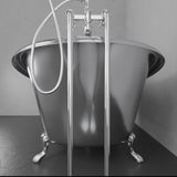 72" x 40" Klein Extra Wide Stainless Steel Clawfoot Double Slipper Bathtub Smooth - Matte Finish