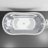 72" x 40" Sherman Extra Wide Stainless Steel Clawfoot Double Slipper Bathtub Smooth - Polished