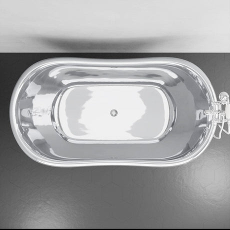 72" x 40" Sherman Extra Wide Stainless Steel Clawfoot Double Slipper Bathtub Smooth - Polished