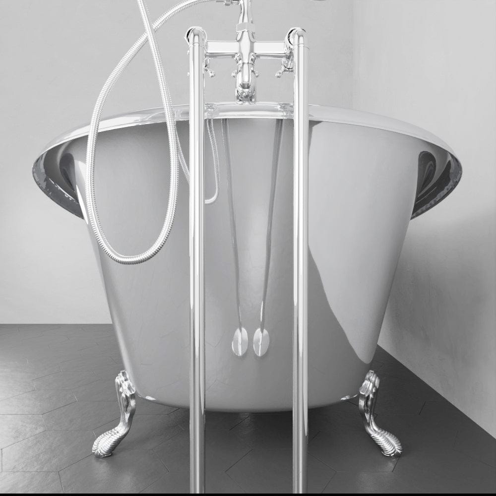 72" x 40" Sherman Extra Wide Stainless Steel Clawfoot Double Slipper Bathtub Smooth - Polished
