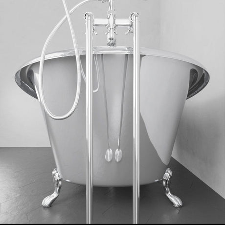 72" x 40" Sherman Extra Wide Stainless Steel Clawfoot Double Slipper Bathtub Smooth - Polished