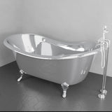 72" x 40" Sherman Extra Wide Stainless Steel Clawfoot Double Slipper Bathtub Smooth - Polished