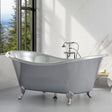 72" x 40" Sherman Extra Wide Stainless Steel Clawfoot Double Slipper Bathtub Smooth - Polished