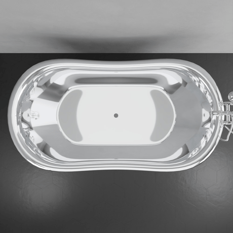 72" x 40" Vaughn Extra Wide Stainless Steel Double Slipper Boat Bathtub Smooth - Polished