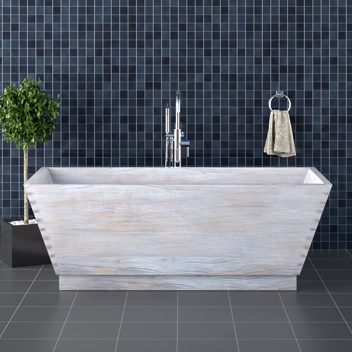 73" Carlin Handcrafted Natural Wood Tub